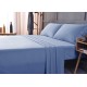  Wrinkle Free Sheet Sets with Deep Pockets & Stain Resistant, 1800 Thread Count Bamboo Based, Blue, Split King