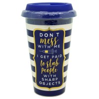 TMD Holdings Ceramic Travel Mug with Sili Blue