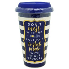 TMD Holdings Ceramic Travel Mug with Sili Blue