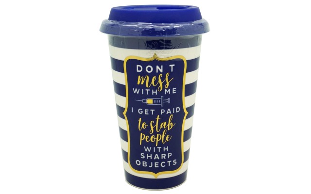 Ceramic Travel Mug with Sili Blue