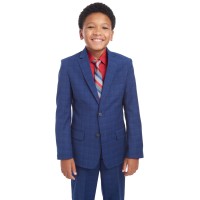 Tommy Hilfiger Big Boys Stretch Plaid Suit Jacket, Midnight, 20