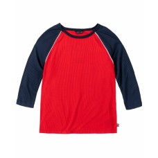 Tommy Hilfiger Big Girl’s Colorblock 3/4 Sleeve Rib Tee