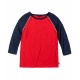  Girls’ Long Sleeve Colorblock Tee Shirt, Red, 8/10