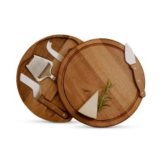 TOSCANA – a Picnic Time Brand Circo Acacia Wood Cheese Board Set with Cheese Tools