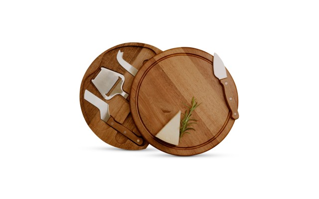 TOSCANA – a  Brand Circo Acacia Wood Cheese Board Set with Cheese Tools