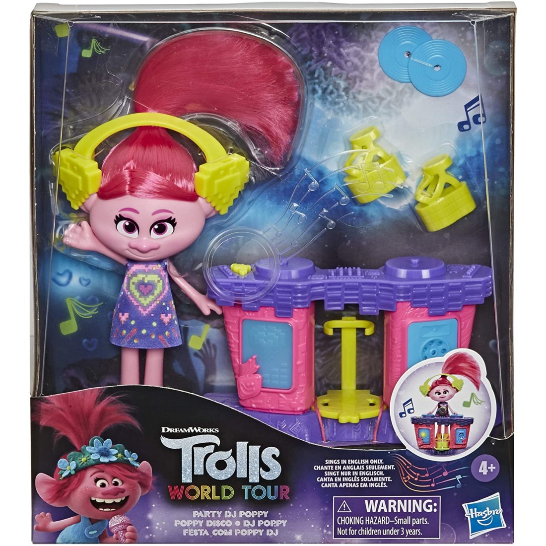 Trolls DreamWorks World Tour Party DJ Poppy Fashion Doll with Musical ...