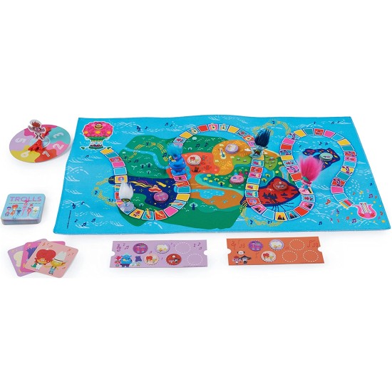 Trolls World Tour Cooperative Strategy Board Game for Families and Kids Ages 5 and up