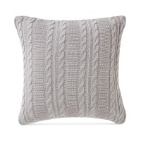 VCNY Home Dublin Cable Knit Cotton Decorative Pillow, 18 x 18