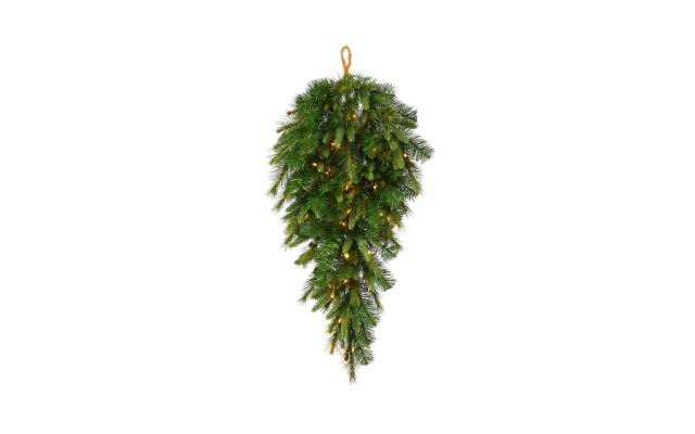  48 inch Cashmere Artificial Christmas Teardrop With 50 Clear Lights