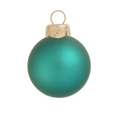 Whitehurst 1.25 Glass 20 pcs Christmas Ornaments, Matte Turquoise, 1.25