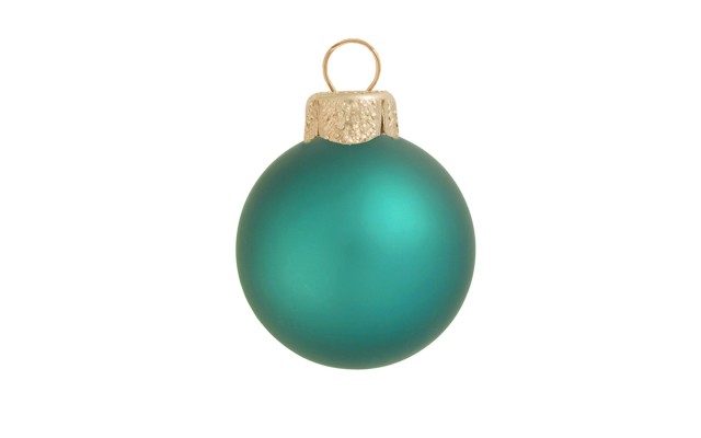  1.25 Glass 20 pcs Christmas Ornaments, Matte Turquoise, 1.25