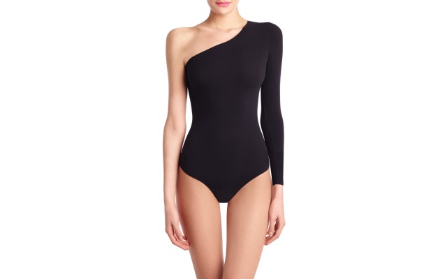 Women’s  Ballet Body One Shoulder Bodysuit, Black