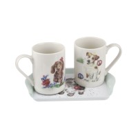 Wrendale Designs 3 Piece Mug and Tray Set – Santa’s Little Helpers