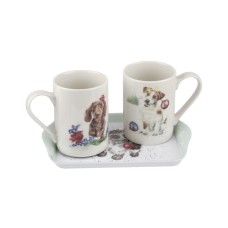 Wrendale Designs 3 Piece Mug and Tray Set – Santa’s Little Helpers