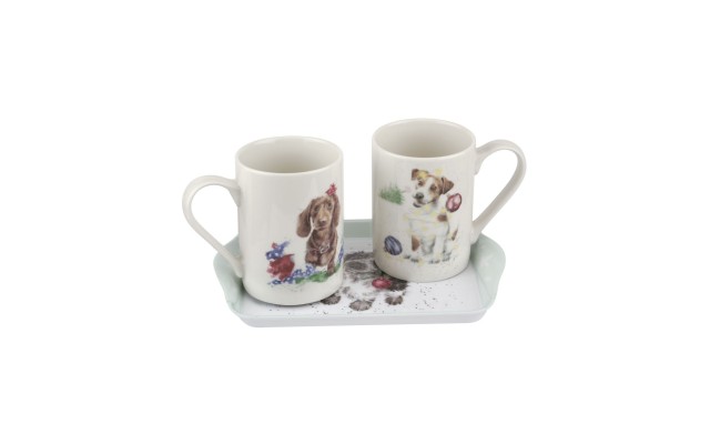 3 Piece Mug and Tray Set – Santa’s Little Helpers