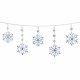 18′ LED Snowflake String 16 Transparent Snowflakes Lights