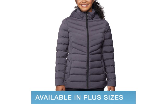  Ladies' Water resistant Power Stretch Hooded Jacket, Blue, XX-Large