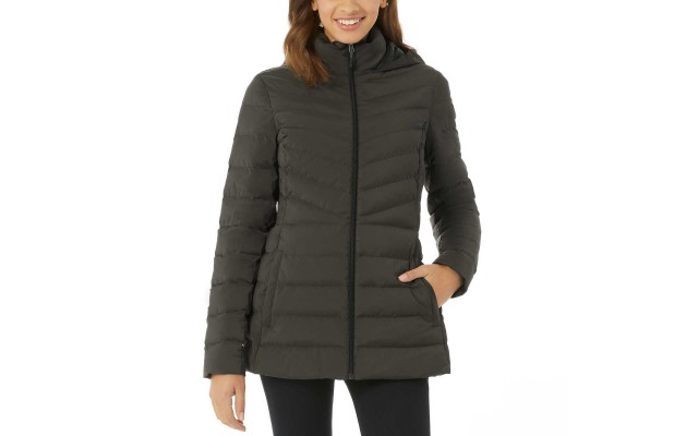  Ladies' Water resistant Power Stretch Hooded Jacket, Green, Large