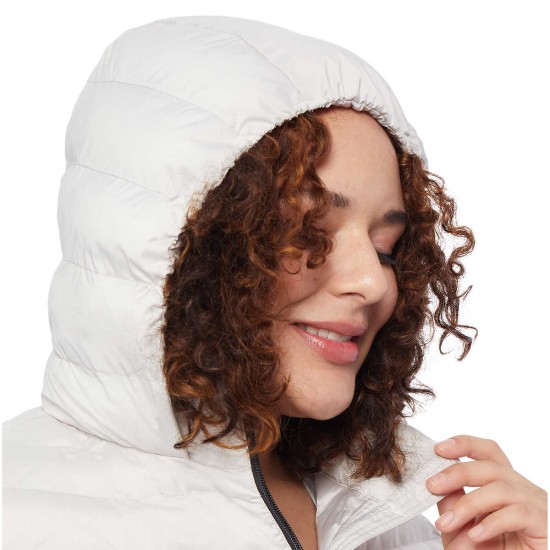  Ladies' Water resistant Power Stretch Hooded Jacket, Silver, Large
