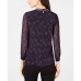  Petite Printed Embellished-Neck Top PM Purple