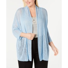 Alfani Womens Layering Open Front Top Kimono Cardigan Blue