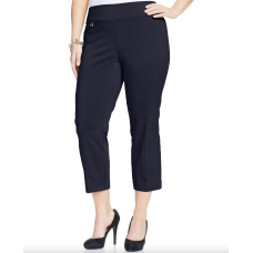 Alfani Womens Plus Classic Fit Tummy Control Capri Pants Blue