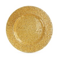 American Atelier Glamour Gold-Tone Glass Charger Plate