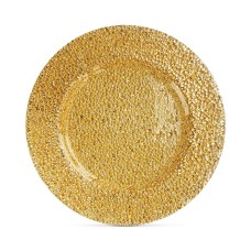 American Atelier Glamour Gold-Tone Glass Charger Plate