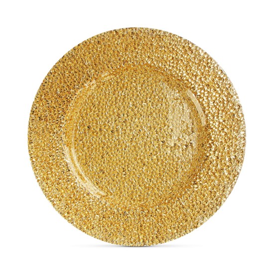  Glamour Gold-Tone Glass Charger Plate