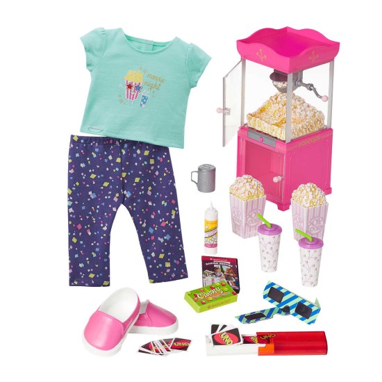  18″ Doll Movie and Game Night Set