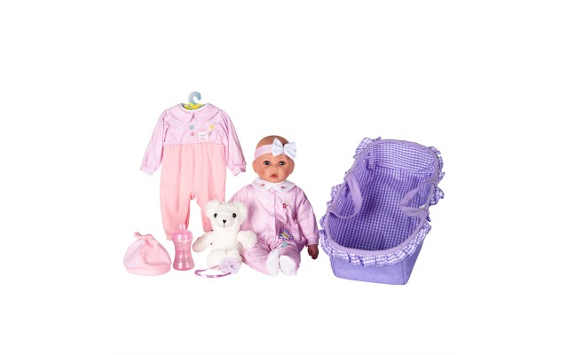 Baby Emma Doll With Accessories And Plush Toy