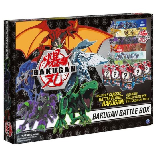 Bakugan Battle Box Gift Set with 5 Battle Planet Bakugan Collectible Figures