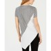  Asymmetrical Colorblocked Top (Heather Grey, XS)