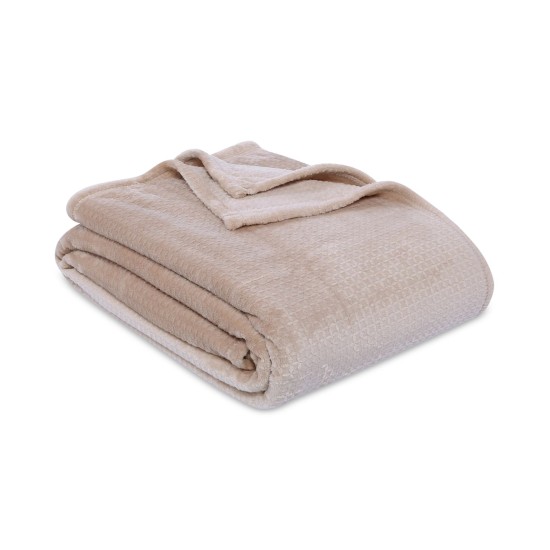  VelvetLoft Textured Grid Plush Twin Blanket Bedding