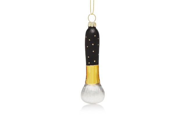 Bloomingdale’s Glass Blush Brush Ornaments