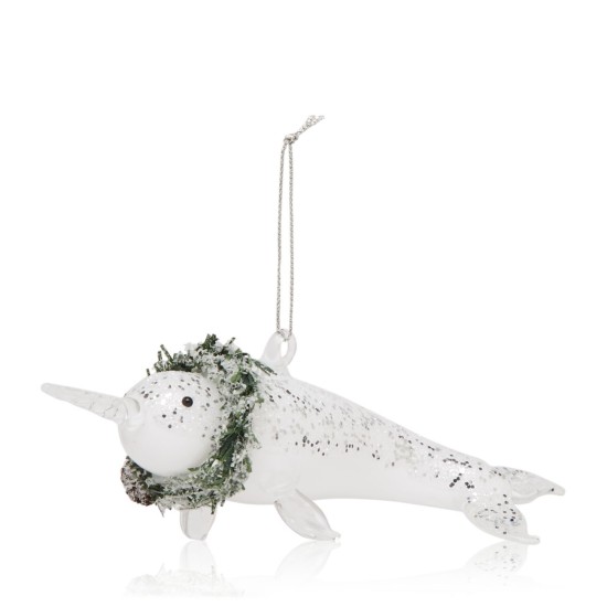 Bloomingdale’s Glass Narwhal Ornament