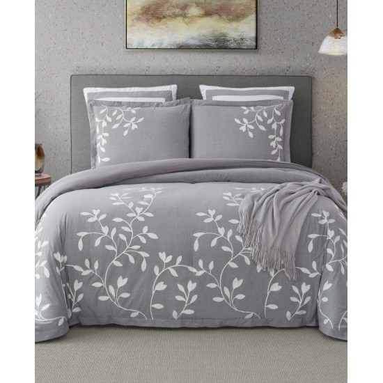 . Laurel Park Autumn Chain Embroidered Cotton Queen Comforter Set Bedding