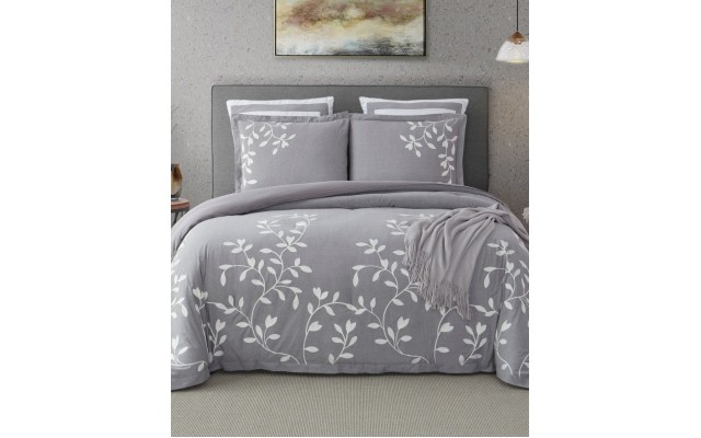 . Laurel Park Autumn Chain Embroidered Cotton Queen Comforter Set Bedding