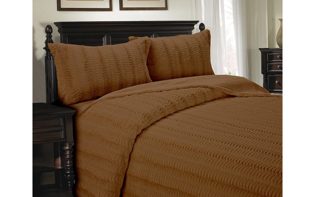  Lofty Luxe Faux Fur Blanket, Full/Queen, Caramel