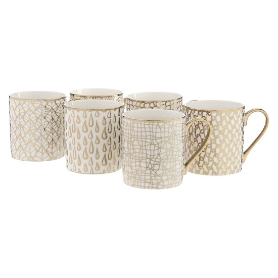  Mosaic 6-Pc. Gold Plated Mugs