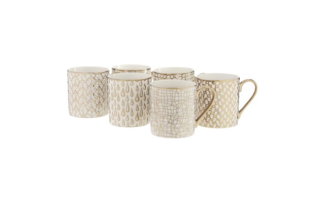  Mosaic 6-Pc. Gold Plated Mugs