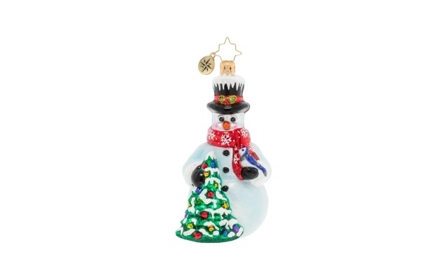  Hand-Crafted European Glass Christmas Ornament, A Bird in The Hand