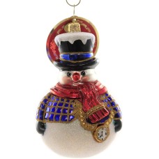 Christopher Radko Hand-Crafted European Glass Christmas Ornaments, Jolly All A-Round Snowman
