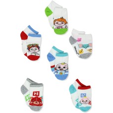 Cocomelon Toddler Quarter Socks 6 Pack (White, XS)