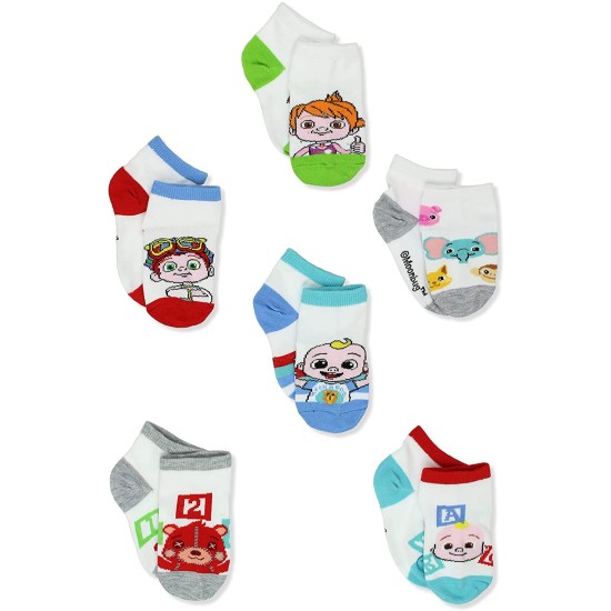  Toddler Quarter Socks 6 Pack (White, XS)