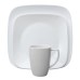  Boutique Vivid White Square 16-Pc. Set, Service for 4
