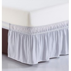 De Moocci Wrap Around Bed Skirt, Elastic Dust Ruffle Easy Fit, Wrinkle and Fade Resistant (White, 72 Count)