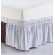  Wrap Around Bed Skirt, Elastic Dust Ruffle Easy Fit, Wrinkle and Fade Resistant (White, 72 Count)