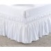  Wrap Around Bed Skirt, Elastic Dust Ruffle Easy Fit, Wrinkle and Fade Resistant (White, 72 Count)