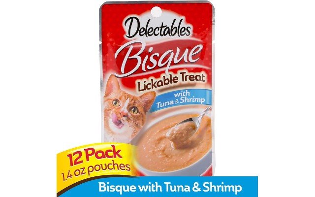  Bisque Lickable Wet Cat Treats – Tuna & Shrimp – 12 Pack